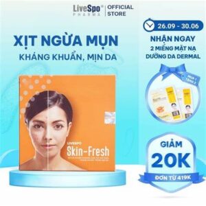 LiveSpo Skin Fresh - Xịt Mụn Giúp Kháng Khuẩn Làm Sạch Mụn Bằng Khoáng Chất Lợi Khuẩn Cho Da Mặt